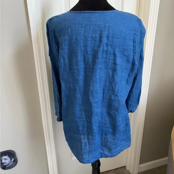 J. Jill Blue Button-Front Blouse - Picture 3 of 8